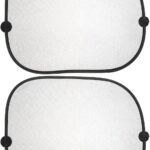 Car Window Sun Shade Mesh 2pcs with Suction Cups for Side Window Protection UV Sunblock Heat Insulation