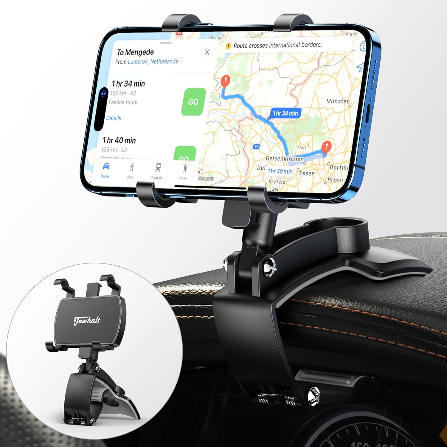 712GLG8XLeL._AC_SL1500_.jpg Car Phone Holder for Dashboard Cell Phone Mount for Car 360 Degree Rotation Clip Design Compatible with All Cell Smart Phones. - Image 1