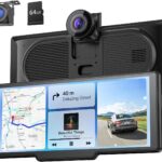 9.26" Carplay Screen with 4K Dash Cam & HD Backup Camera, Wireless Portable Car Play Screen for Apple CarPlay & Android Auto, OTA, Bluetooth 5.0, Mirror Link, Voice Control, GPS Navigation, FM