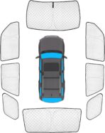 KMF 8pcs Thicken Car Window Shades for Toyota 4Runner 2010-2024 Accessories, 4Runner Windshield Sun Shade Full Window Covers for Side Rear, UV Block and Blackout Protect Privacy for Car Camping