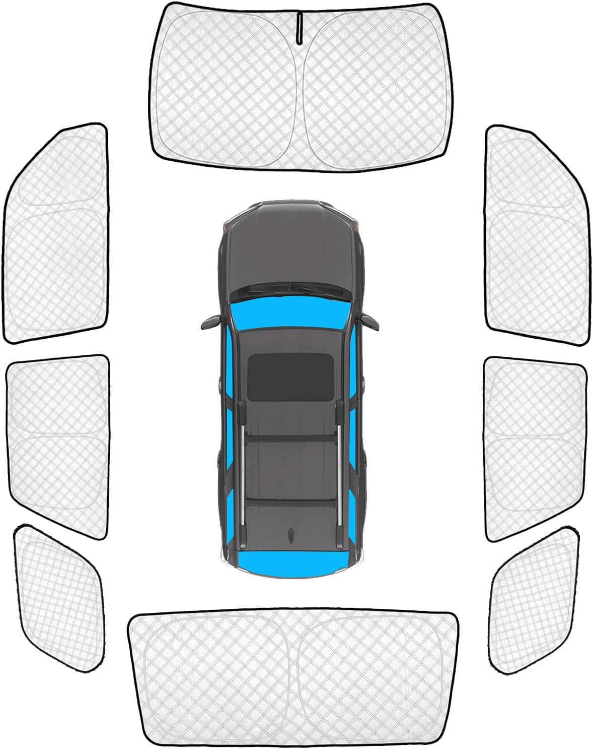 712JT8M-3L._AC_SL1500_.jpg KMF 8pcs Thicken Car Window Shades for Toyota 4Runner 2010-2024 Accessories, 4Runner Windshield Sun Shade Full Window Covers for Side Rear, UV Block and Blackout Protect Privacy for Car Camping - Image 1