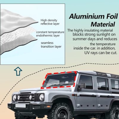 Car Windshield Compatible with INEOS Grenadier 2020-2025 Sun Shade Windshield Sunscreen Heat Shield Front Windshield Sun Shade Folding Sunshade UV Protection - Image 3