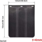 2pcs/Set Universal Heavy Duty Rubber Mud Flaps Car Pickup SUV Vans minivans Light Trucks RVs SUVs Semi-Truck Motor Home 4x4 4WD Off-Road Splash Guards Mudflaps Mudguards Dirty Traps 15”x12” - Image 3