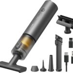 HOTO Handheld Car Vacuum Cleaner Cordless, 4-in-1 Portable Mini Vacuum with 20000Pa Strong Suction, Electric Compressed Air Duster Blower for Car, Desk, Computer, Keyboard, Home, Office Cleaning