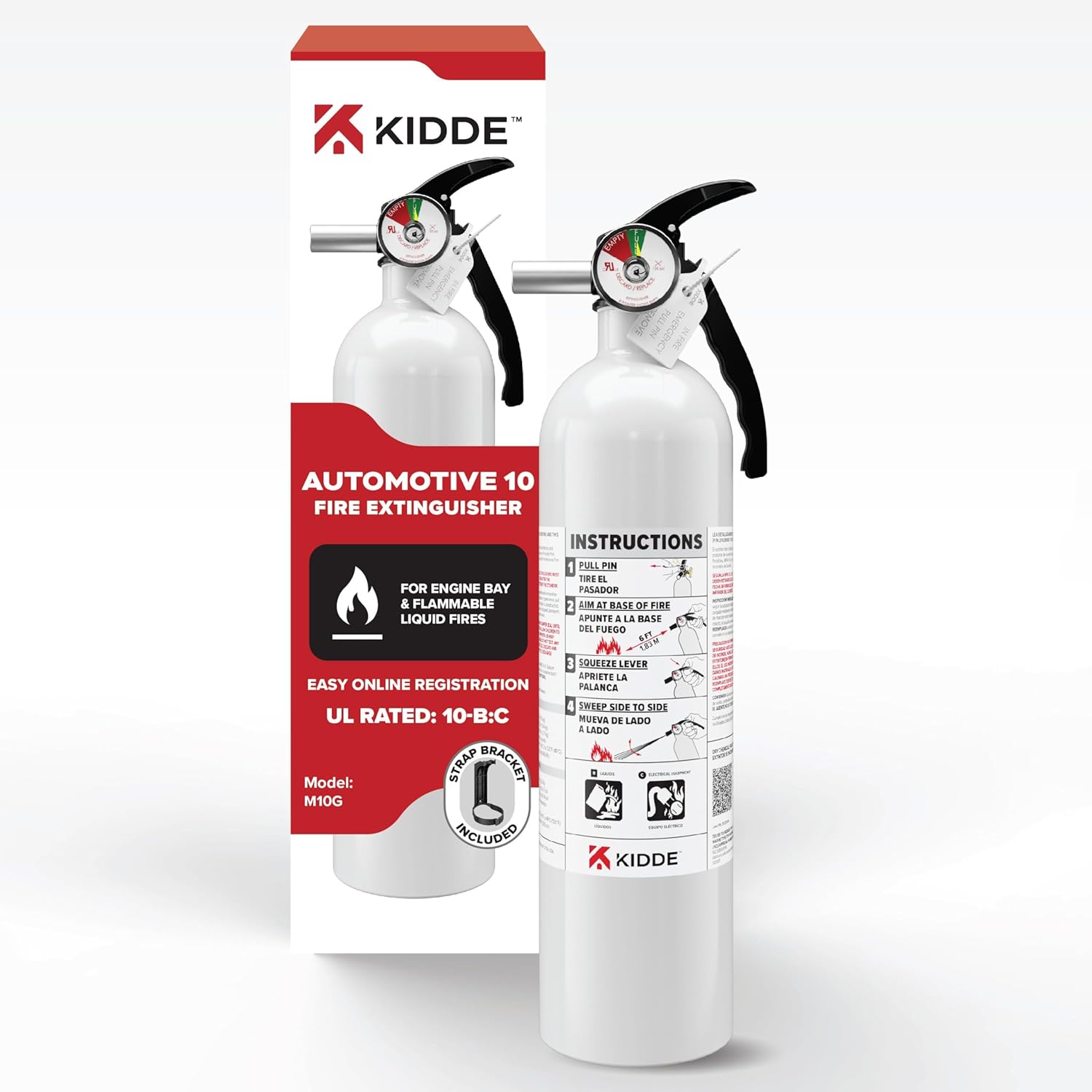 712R9alLCxL._AC_SL1500_.jpg Kidde Fire Extinguisher for Vehicles, Cars, Trucks, Single-Use 10BC - Image 1