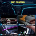 Interior Car LED Strip Lights, RGB USB Ambient Lighting with Fiber Optic, EL Wire Car Accessories (2 in 1) - Image 5