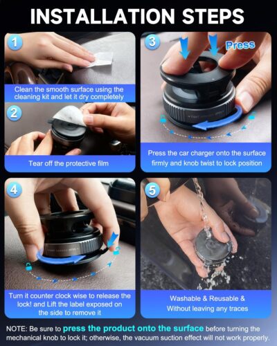 Upgraded Vacuum Magnetic Car Phone Holder for Your Car [120LBS Ultra Suction Cup & 3000gf Magnet] 780° Adjustable Foldable Cell Phone Mount for Magsafe Dashboard Car Bracket Stand for iPhone & Android - Image 8