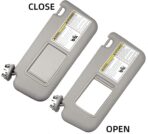 Dasbecan Front Left Driver Side Sun Visor with Vanity Light Compatible with Toyota RAV4 2006-2013 Replaces# 74320-42501-B2 74320-42500-B0 (Gray) - Image 5