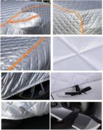 Thickened Large 5 Layers Full Car Covers, Anti-Hail Waterproof Thermostatic Windshield Mirror Cover, Compatible with Dodge (Color : Black, Size : Charger SRT) - Image 3