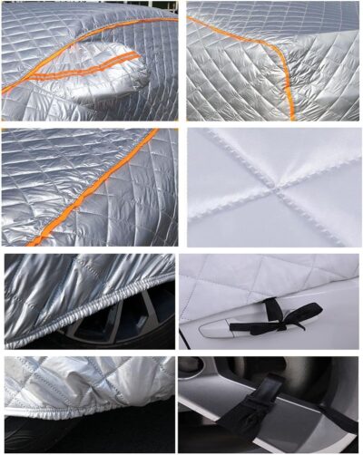 Thickened Large 5 Layers Full Car Covers, Anti-Hail Waterproof Thermostatic Windshield Mirror Cover, Compatible with Dodge (Color : Black, Size : Charger SRT) - Image 3