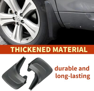 2 Pcs Mud Flaps Splash Guards Mudguards Mudflaps with Hardware Kits Accessories,8.27 Inches X 12.6inches Tire Rear Trim,Universal for Most Cars, Suvs (Black) - Image 4