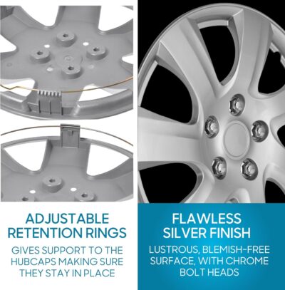 BDK Hubcaps Wheel Covers For (2006-2014) Toyota Camry 16 Inch Hubcaps Set Of 4, Snap-on Direct OEM Replacement For Toyota Camry Hubcaps 16 Inch Wheel Covers Impact-Resistant High Durability - Image 7