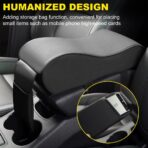 Car Armrest Cushion, Soft Memory Foam Auto Armrest Pillow with Storage Bag, Leather Center Console Arm Rest Padded Cushion with Phone Holder, Universal Car Accessories (Black) - Image 4