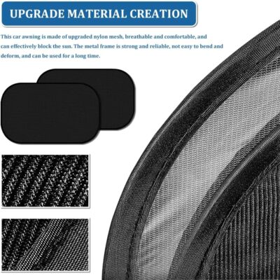 2PCS Car Window Shades for Baby, Cars Sun Shade, 21"x14" Mesh Car Window Covers, Sun Shade Cars Accessories Sun Glare Shield and UV Protection Universal Fit Children, Pets, Adult (Black) - Image 3