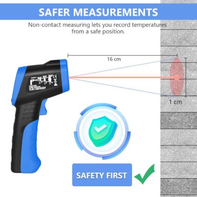 HOLDPEAK 981C Non-Contact Infrared Thermometer Digital Laser Infrared Thermometer -58 to 1022℉ (-50 to 550℃) with Adjustable Emissivity + 866B Digital Anemometer Handheld Wind Speed Meter (2Packs) - Image 7