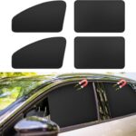 Car Curtains for Side Window - 4 Pcs Thicken Privacy Sun Shades Magnetic 100% Block Light Car Window Covers with Cooler Feeling (Thickset, 4pcs)