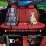Coverado Car Seat Covers Full Set, Seat Covers for Cars, Red Car Seat Covers Front Seats and Back Car Seat Protector Waterproof, Leather Car Seat Cushion Universal Fit for Most Cars Blue - Image 3