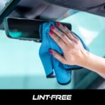 VIKING Glass Microfiber Cleaning Cloth for Car and Home 2 Pack, Glass Towels for Mirror, and Picture Frames, and Car Detailing Kit, 16 inch x 16 inch, Blue - Image 5