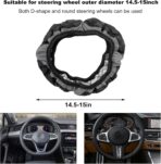 Car Steering Wheel Cover, 15 Inches Anti-Slip Elastic Leather Steering Wheel Protector for Women Men, Breathable Wheel Wrap Cover Interior Decoration for Cars Trucks SUVs (Gray) - Image 2