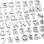 Lamoutor 43Pcs Car Emblem Letters Sticker DIY 3D Chrome Number Symbol Badge Decal