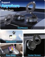 Upgraded Vacuum Magnetic Car Phone Holder for Your Car [120LBS Ultra Suction Cup & 3000gf Magnet] 780° Adjustable Foldable Cell Phone Mount for Magsafe Dashboard Car Bracket Stand for iPhone & Android - Image 5