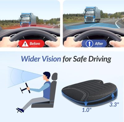 ZIKEE All-Season Car Seat Cushion for Comfortable & Safe Driving, Breathable Seat Cushion for Car with Ventilated Channel & Mesh Cover, Memory Foam for Sciatica, Tailbone & Back Pain Relief, Anti-Slip - Image 4