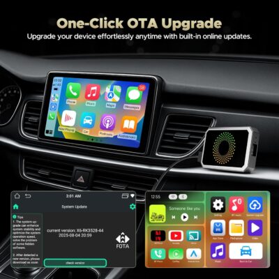 TOGUARDGO 3-in-1 Wireless Carplay Adapter Magic AI Box with Net-Flix YouTube TikTok Upgrade Wired Car Play to Wireless Support USB Drive for iPhone 10+ and Android 13+ - Image 5