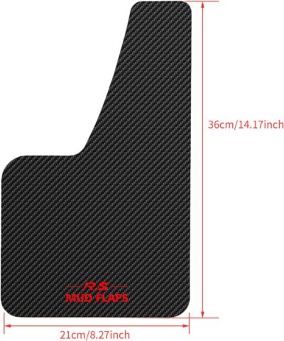 XUKEY 4pcs Black Universal Mudflaps for Car SUV Van Hatchback UTV ATV Front Rear Mud Flaps Splash Guards Fender Flares Mudguard with Hardware 14.17''x 8.27''("R.S MUD Flaps Logo) - Image 3