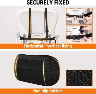 Lumbar Support Cushion, Height Adjustable Ergonomic Back Rest, Lower Back Pillow for Chair, Home, Office, School, Car Seat, Wheelchair, Recliner, Driving, Travel Comfort - Image 5