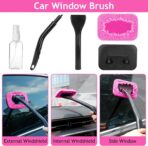 THINKWORK Pink Car Duster Interior Kit, Perfect Car Detailing Brush Kit for Cleaning Windows,Windshield,Dashboard and Air Vents Suitable for All Cars - Image 2