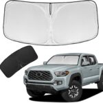 for Toyota Tacoma 2016-2023 2024 2025 2026 Sun Shade Sunshade Windshield Cover - 4 Layers Front Window Shade Custom Fit Tacoma 2Dr 4Dr Pickup Sun Visor 240T Shade Blocks UV Rays Car Accessories
