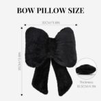2 Pack Bow Car Headrest Pillows Plush Car Neck Pillows for Travel Driving Office Chair Head Support Cushions, Also Cute Car Decor Accessories (Black) - Image 3