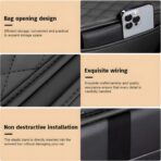 Car Center Console Armrest Pillow with 2 Storage Pockets, Memory Foam Car Armrest Cushion, Leather Car Center Console Cover for Most Vehicle (Black-Upgraded Thickened) - Image 4