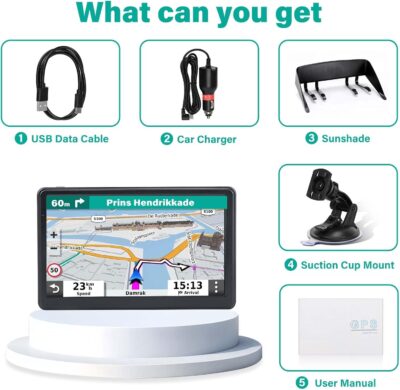 GPS Navigator for Car Truck RV, 7 Inch Touch Screen GPS for Car with 2026 Maps Free Lifetime Updates, Voice Turn-by-Turn Guidance, Speed Limit & Red Light Camera Alerts, Custom Truck Routing - Image 5