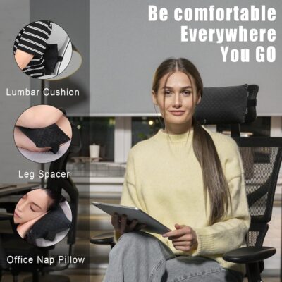 2-Pack Car Headrest Neck Pillows, 100% Cotton Fill with Adjustable Strap, Breathable Support for Driving & Travel (Black-Checkerboard) - Image 7