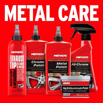 Mothers Mag & Aluminum Polish, 10 oz. – Brilliant Shine, Easy to Use, for All Uncoated & Unplated Metals Including Aluminum Wheels, Stainless Steel Trim and Exhaust Tips, Brass & More (05101) - Image 7