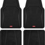 Rubbermaid Car Mat Full Set All-Weather Heavy-Duty 4 Pieces– Trim-to-Fit Universal Car Mats Full Set – Waterproof Rubber Floor Liners for Most Trucks, SUVs, Vans, and Sedans-Black