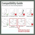 FH Group Car Seat Covers Full Set Black Neoprene - Universal Fit Waterproof Automotive Low Back Front and Solid Back Seat Cover, Washable Seat Cover for SUV, Sedan and Van - Image 6