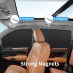 Car Curtains for Side Window - 4 Pcs Thicken Privacy Sun Shades Magnetic 100% Block Light Car Window Covers with Cooler Feeling (Thickset, 4pcs) - Image 3