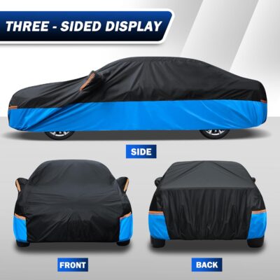 Car Cover Waterproof All Weather Outdoor Windproof Dustproof UV Protection Fit Sedan BMW 2 Series,Chevrolet Cobalt，Dodge Neon，KIA Sephia，Nissa Versa - Image 6