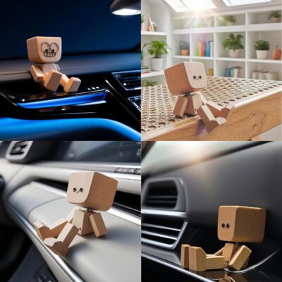 Shaking Wooden Man,Shaking Wooden Man Figurine with 12 Magnetic Expressions,Funny Dashboard Figurine,Handmade Wobble Doll for Car Accessories and Desk Decoration - Image 5