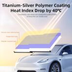 Automatic Retractable Windshield Sunshade – Strong Suction Cups, Premium Heat-Reflective Fabric, Adjustable 29.1–59.1 in, Fits Sedans, SUVs & MPVs, Tesla Model 3/Y - Image 7