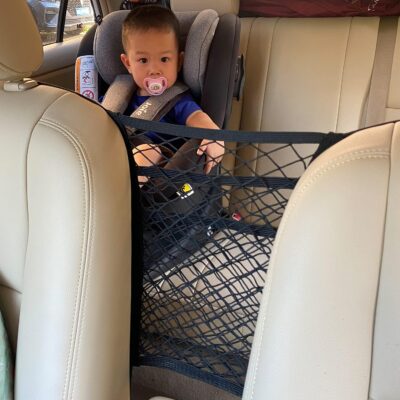3-Layer Car Mesh Organizer, Seat Back Net Bag, Barrier of Backseat Pet Kids, Cargo Tissue Purse Holder, Driver Storage Netting Pouch（Upgrade Stretch Length） - Image 2