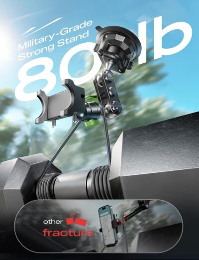 MAGIC JOHN Car Phone Holder, Ultra-Durable Mteal Phone Holders for Your Car, 360° Rotation Cell Phone Car Mount for Windshield, Suction Cup Car Phone Mount for iPhone Samsung All Smartphone - Image 4