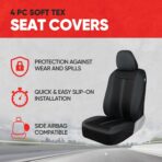 Motor Trend Gray Cloth Car Seat Covers for Front Seats – Premium Automotive Bucket Seat Covers, Made for Vehicles with Removable Headrests, Interior Covers for Car Truck Van SUV Seat Protector - Image 2
