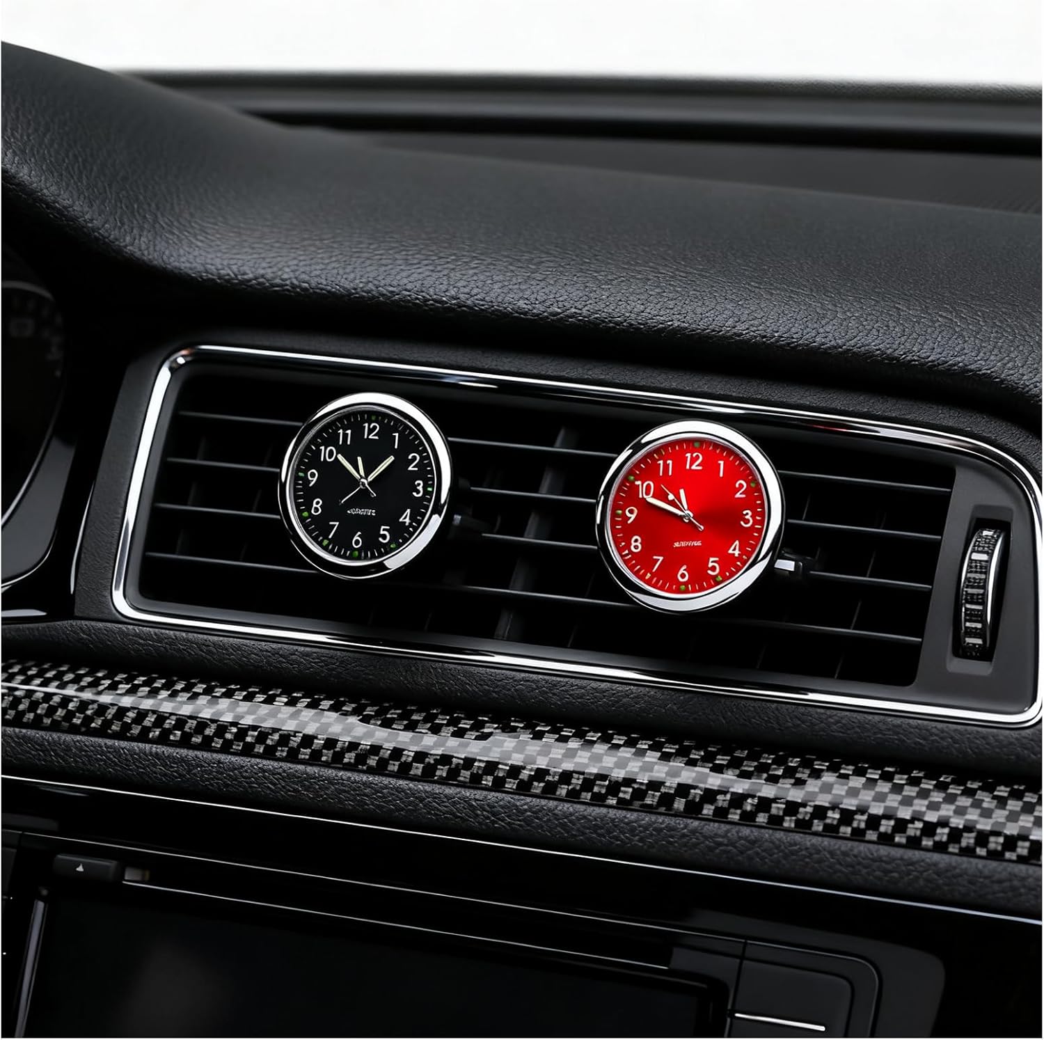 713M0kHAXL._AC_SL1500_.jpg 2PCS Luminous Analog Car Clocks for Dash Stick on,Mini Tiny Stick on Clock for Car Dashboard with Vent Clip,Self-Adhesive Dashboard Clock for Vent & Dashboards Decoration - Image 1