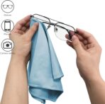 6 Pack Microfiber Glass Cleaning Cloth, 16 Inch X 16 Inch, Lint Free Quickly Clean Window, Glasses, Windshields, Mirrors, and Stainless Steel, Blue - Image 5