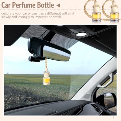 BBTO 100 Pcs Car Air Fresheners Diffuser with Wooden Cap Empty Aromatherapy Diffuser Clear Fragrance Holder Pendant Hanging Perfume Fresheners Bottles for Car Decor(Classic,Clear) - Image 5