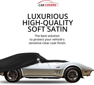 Car Covers Scratch Resistant Indoor Car Cover with Warranty Compatible with Chevrolet 1962-1967 Corvette Sting Ray- Black Satin Ultra Soft Material Car Cover Car Accessories - Image 3