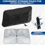 EcoNour Car Umbrella Windshield Sun Shade | Foldable UV Blocker Sun Shade | Polarized Car Sun Visor for SUV, Sedan, Truck | Umbrella Sun Shade Cover for Front Baby Window Shades - Image 9